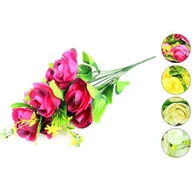 Sztuczne kwiaty - Róża bukiet 9 główek - miniaturka - grafika 1