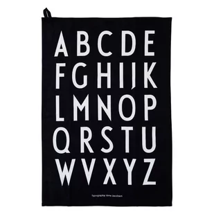 Czarna bawełniana ściereczka Design Letters Alphabet, 40x60 cm - Ściereczki, gąbki, czyściki - miniaturka - grafika 1