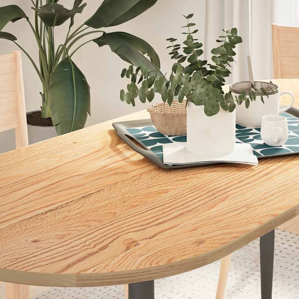 vidaXL Blat do stołu, 140x60x2 cm, lite drewno dębowe, owalny
