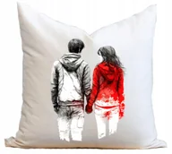 Poszewki na poduszki - PODUSZKA JASIEK I POSZEWKA WALENTYNKOWA NA WALENTYNKI PREZENT 40x40 - miniaturka - grafika 1