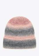 Czapki damskie - Czapka zimowa damska w stylu ombre różowo - szara - miniaturka - grafika 1