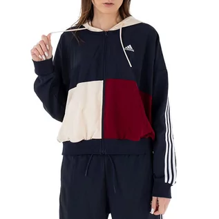 Bluzy sportowe damskie - Bluza adidas Essentials Colorblock Full Zip Hoodie HJ9468 - multikolor - Adidas - grafika 1