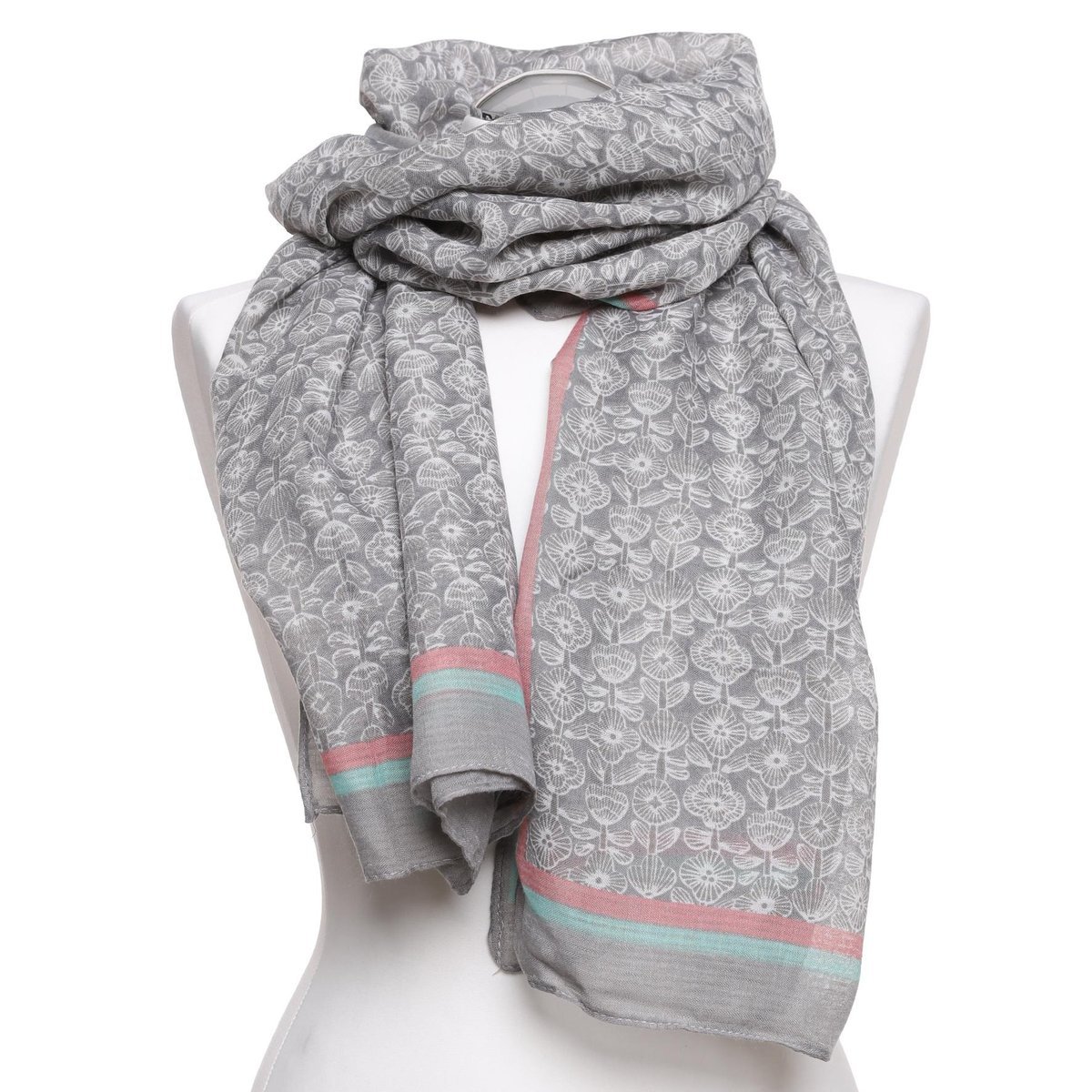 SZALIK DAMSKI SZAL WIOSENNY KWIATY ZWIEWNY LEKKI PRZYJEMNY DELIKATNY MORAJ PATT1