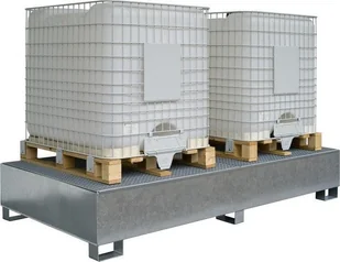 Topserw Stalowa wanna ociekowa, ocynkowana z kratownicą na 2 kontenery IBC, wym. 1300 x 2650x 430 mm - Narzędzia samochodowe - miniaturka - grafika 1