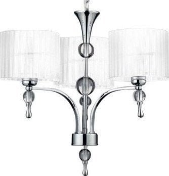 Lampa wisząca Azzardo Abażurowa lampa wisząca Impress do salonu biała chrom