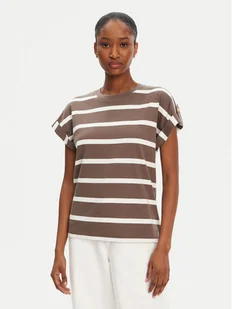 Tommy Hilfiger T-Shirt Gold Button WW0WW45628 Brązowy Regular Fit - Koszulki i topy damskie - miniaturka - grafika 1