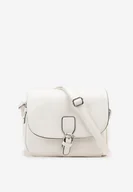 Torebki damskie - Biała Dwukomorowa Torebka Listonoszka z Ozdobną Klapą Delluria - miniaturka - grafika 1
