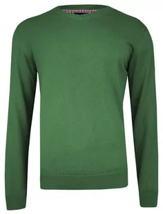 Sweter w Serek, Zielony (V-neck) Klasyczny, Męski, Elegancki - Adriano Guinari - Swetry męskie - miniaturka - grafika 1