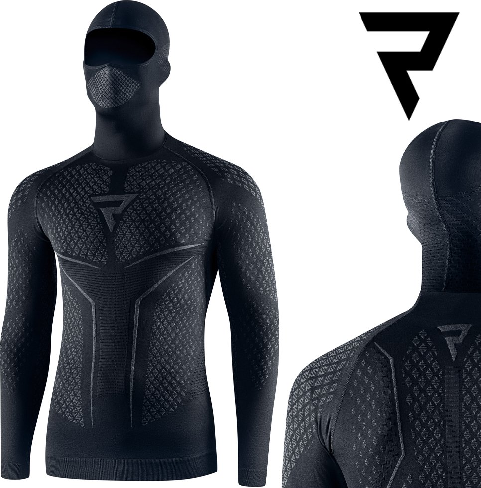 KOSZULKA TERMOAKTYWNA REBELHORN Z KOMINIARKĄ THERM II 2W1 BLACK/GREY XL/XXL