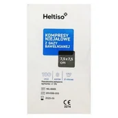 Apteczki i materiały opatrunkowe - Paso TRADING Heltiso Kompres niejałowy z gazy bawełnianej 7,5x7,5cm, 100 sztuk - miniaturka - grafika 1