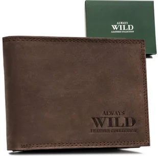 Klasyczny skórzany portfel męski od Always Wild NoSize - Portfele - miniaturka - grafika 1