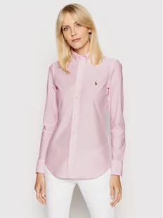 Ralph Lauren Polo Koszula Oxford 211664416 Różowy Slim Fit - Koszule damskie - miniaturka - grafika 1