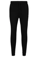 Spodenki męskie - BOSS Męskie spodnie treningowe Hadiko zakrzywione bio-bawełniane z zakrzywionym logo, Czarny, 3XL - miniaturka - grafika 1