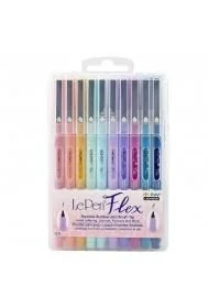 Cienkopisy Le Pen Flex Pastel 10 kolorów - Flamastry - miniaturka - grafika 1