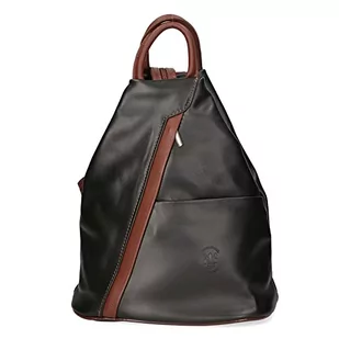 FELIPA Damska torebka Backpack, czarno-brązowa, czarny, brązowy - Torebki damskie - miniaturka - grafika 1