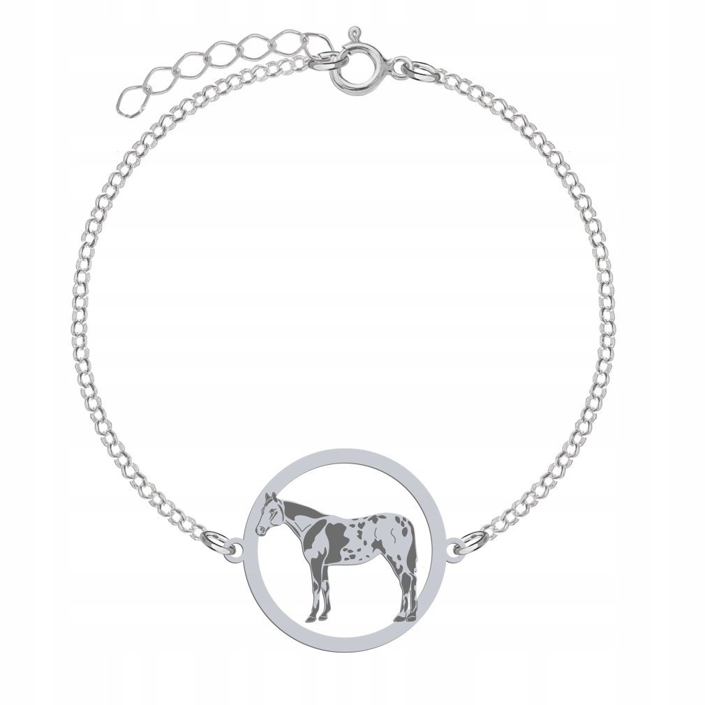 Bransoletka Srebrna Koń Appaloosa 925 Łańcuszek Biżuteria Prezent GRAWER