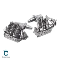 Spinki do mankietów i krawatów - Spinki do mankietów Okręt Żaglowy Retro X2 WCL133 - miniaturka - grafika 1