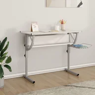 Biurka - vidaXL Biurko kreślarskie, biało-szare, 110x53x(58-87) cm - miniaturka - grafika 1