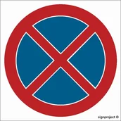 Tablice BHP - Libres Polska Mój dom Sa011 Zakaz Zatrzymywania Się 30 X 30 Cm, Pn - Płyta 1Mm Libres Polska Sp Sa011_300X300_Pn - miniaturka - grafika 1