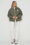 Kurtki damskie - Calvin Klein Jeans kurtka dwustronna damska kolor zielony przejściowa - miniaturka - grafika 1