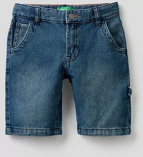 Spodnie i spodenki dla dziewczynek - Benetton Szorty dżinsowe w kolorze niebieskim - grafika 1