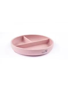 Baby in world Talerzyk silikonowy z przyssawką Powder Rose - Miseczki i talerzyki dla dzieci - miniaturka - grafika 1