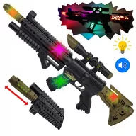 Zabawki militarne - Karabin Na Baterie Pistolet Snajperka Dźwięki Led Światła - miniaturka - grafika 1