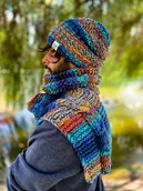 Apaszki i szaliki męskie - Męski szal MERINO 50% ,,Górski potok szalik - miniaturka - grafika 1