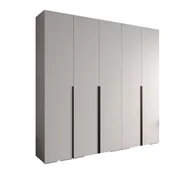 Szafy - Szafa ubraniowa garderoba z półkami INOVA 1 2,5SZ biały+czarny - miniaturka - grafika 1