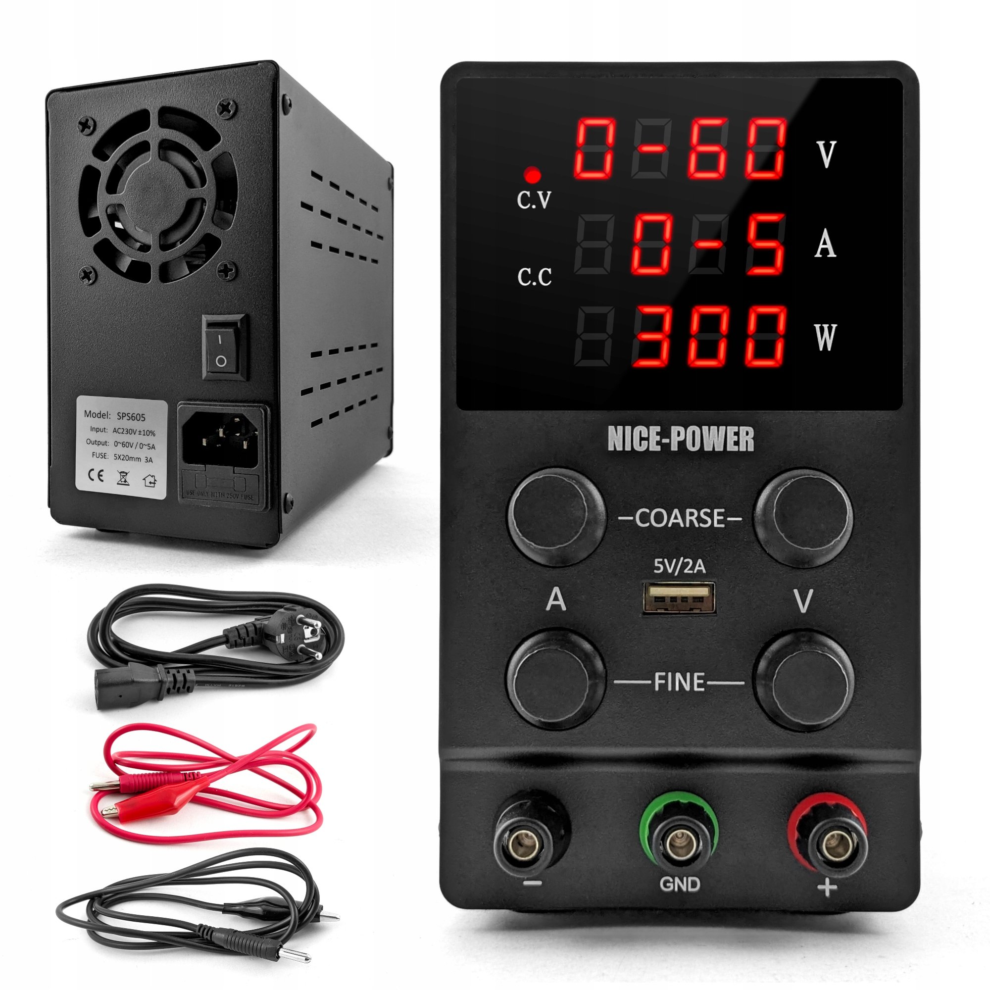 Zasilacz Laboratoryjny Serwisowy 60V 5A Regulowany Precyzyjny Usb CC CV