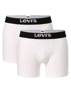 Majtki męskie - Levi's Obcisłe bokserki pakowane po 2 szt. Mężczyźni Bawełna biały jednolity, S - miniaturka - grafika 1