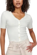 Swetry damskie - ONLY Onllaila S/S Button Top JRS Noos Women's T-Shirt XL - miniaturka - grafika 1