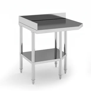 B2B Partner Narożny stół roboczy ze stali nierdzewnej, 900x700x850 mm 434095 - Stoły gastronomiczne - miniaturka - grafika 1