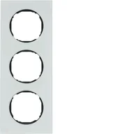 Klawisze i ramki - Hager polo R.8 Ramka 3-krotna, szkło, biały 10132609 10132609 - miniaturka - grafika 1
