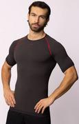 Koszulki sportowe męskie - Termoaktywna koszulka męska czarno-szara Breath, Kolor czarno-szary, Rozmiar L, Spaio - Primodo.com - miniaturka - grafika 1