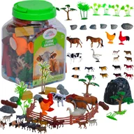 Figurki dla dzieci - Farma Figurki Zwierzęta Wieś Duży Zestaw W Pojemniku Gospodarskie Zagroda Mata Gra Planszowa - miniaturka - grafika 1