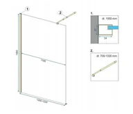 Ścianki i drzwi prysznicowe - Rea Aero Kabina Walk-in 120x195 cm profile złote szczotkowane REA-K4702 - odbiór osobisty: Kraków, Warszawa - miniaturka - grafika 1