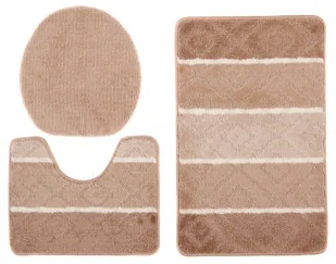 Modny beżowy komplet dywaników do łazienki M9-S10 - Dywaniki łazienkowe Modny beżowy komplet dywaników do łazienki M9-S10 - Dywaniki łazienkowe - miniaturka - grafika 1