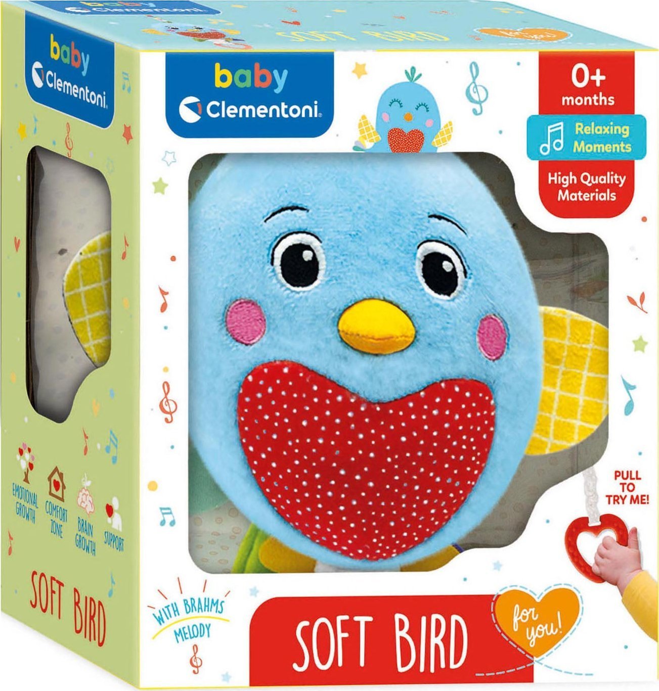 Clementoni TOY RATTLE SOFT BIRD 0 MON 17794