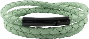 König Design skórzany naszyjnik skórzany pasek skórzana bransoletka 3 mm męski naszyjnik 17 cm - 100 cm pleciony, długość: 95 centymetrów, kolor: miętowy zielony - Naszyjniki męskie - miniaturka - grafika 1