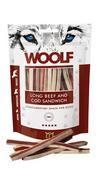 Przysmaki dla psów - Woolf Woolf Przysmak Long Beef and Cod Sandwich dla psa op 100g - miniaturka - grafika 1