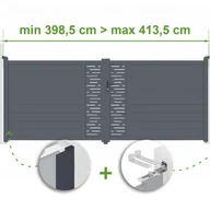 Bramy garażowe - CASANOOV BRAMA skrzydłowa regulowana szerokość 4m ARLBERG H.160cm szara aluminiowa - miniaturka - grafika 1