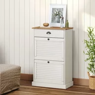 Wieszaki i stojaki - vidaXL Szafka na buty VIGO, 60x35x96 cm, biała, lite drewno sosnowe - miniaturka - grafika 1