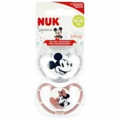 Smoczki uspokajające - Nuk Smoczek uspokajający silikonowy 18-36m Space Disney Miki 10177176 2 szt. - miniaturka - grafika 1