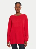 Swetry damskie - LOLA CASADEMUNT Sweter LF2511004 Czerwony Loose Fit - miniaturka - grafika 1