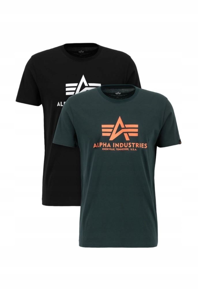 Alpha Industries Basic T-shirt 2-pack (106524) black/ dark petrol XL