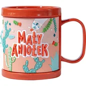 Kubki dla dzieci - Plastikowy kubek z napisem Ma��y Anio��ek - miniaturka - grafika 1