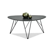 Ławy i stoliki kawowe - DUŻY STOLIK KAWOWY RAVA XL CZARNY NA CZARNYM STELAŻU DO SALONU - miniaturka - grafika 1