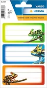 Etykiety do drukarek - HERMA 5876 etykiet do opisania, gekon (76 x 35 mm, 9 naklejek z imieniem, papier, matowe) samoprzylepne, trwałe etykiety szkolne na książki, zeszyty, pudełka, gospodarstwa domowego, kolorowe - miniaturka - grafika 1
