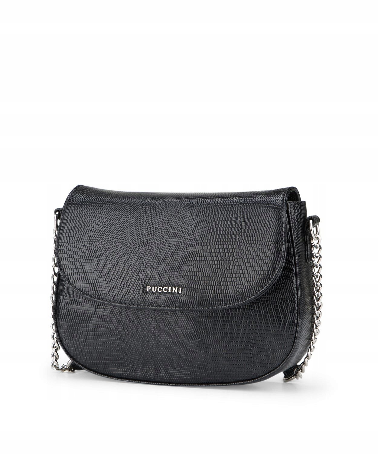 Torebka Damska Crossbody Listonoszka Puccini Z Łańcuszkiem Czarna BML057M-1
